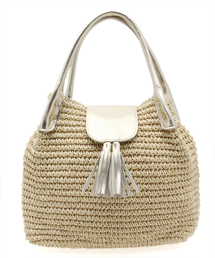 SHIPS for women | メタリックフラップトートバッグ(かごバッグ)