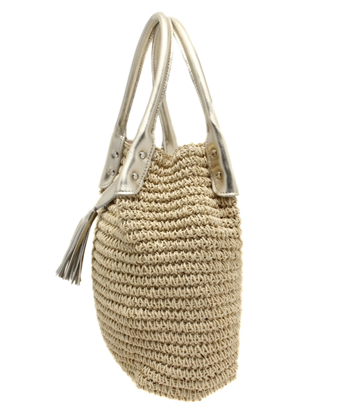 SHIPS for women（シップスフォーウィメン）の「★★【Steady.6月号掲載】 メタリックフラップトートバッグ（かごバッグ・レディース・ゴールド・ONE SIZE）」の7枚目の写真