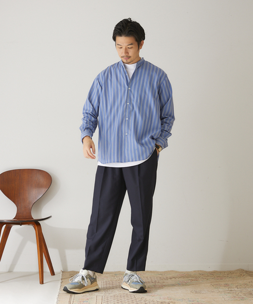 417 EDIFICE（フォーワンセブンエディフィス）の「"リラックス"【allery / アレリ―】ウールスラックス（スラックス・メンズ・ネイビー/カーキ/ブラックミックス・MEDIUM/LARGE/SMALL）」の11枚目の写真