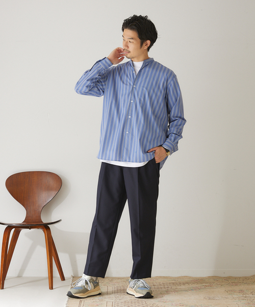 417 EDIFICE（フォーワンセブンエディフィス）の「"リラックス"【allery / アレリ―】ウールスラックス（スラックス・メンズ・ネイビー/カーキ/ブラックミックス・MEDIUM/LARGE/SMALL）」の13枚目の写真