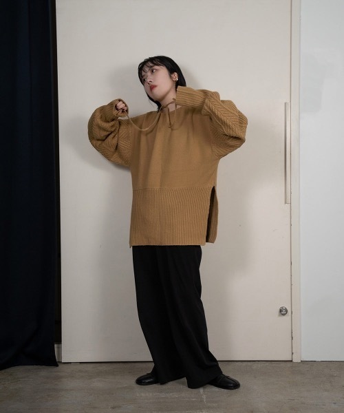 lawgy(ラウジー)の「neck string knit(ニット/セーター・レディース・ブラウン/ベージュ/アイボリー・FREE)」の19枚目の写真