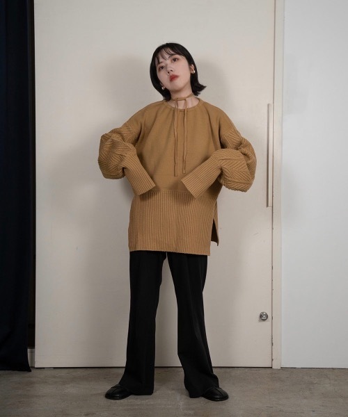 lawgy(ラウジー)の「neck string knit(ニット/セーター・レディース・ブラウン/ベージュ/アイボリー・FREE)」の20枚目の写真