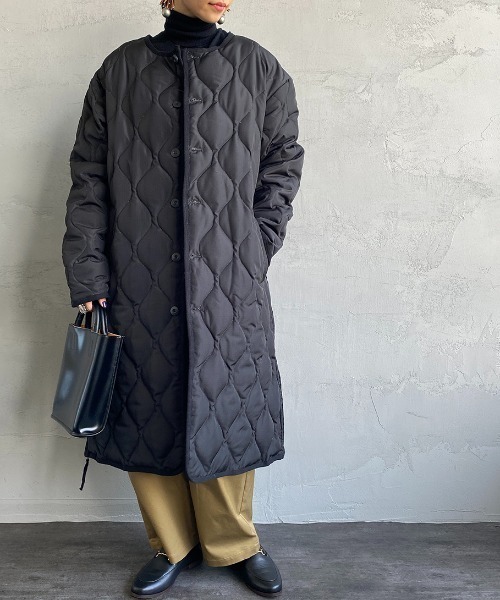 TAION（タイオン）の「【WEB限定】[TAION/タイオン] MILITARY クルーネックキルティングダウンコート（ダウンジャケット/コート・レディース・クリーム/セージグリーン/ブラック・M/L）」の7枚目の写真