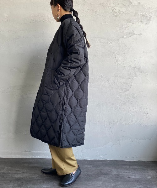 TAION（タイオン）の「【WEB限定】[TAION/タイオン] MILITARY クルーネックキルティングダウンコート（ダウンジャケット/コート・レディース・クリーム/セージグリーン/ブラック・M/L）」の8枚目の写真