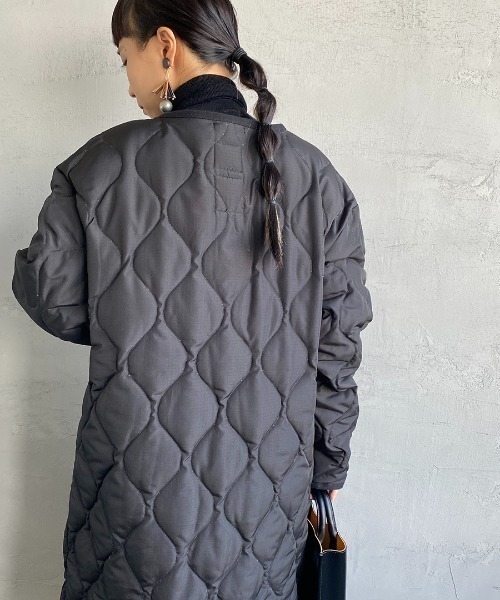 TAION（タイオン）の「【WEB限定】[TAION/タイオン] MILITARY クルーネックキルティングダウンコート（ダウンジャケット/コート・レディース・クリーム/セージグリーン/ブラック・M/L）」の11枚目の写真