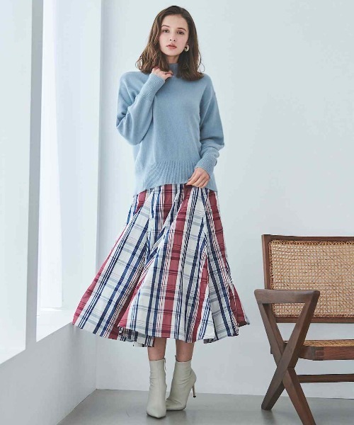 マルチチェックロングスカート