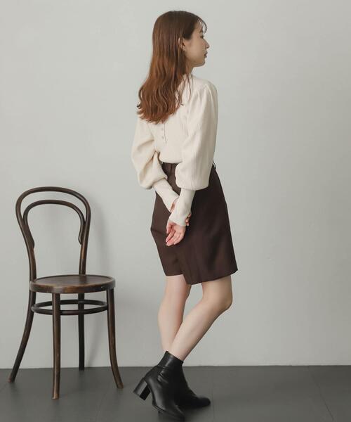 SENSE OF PLACE by URBAN RESEARCH（センスオブプレイスバイアーバンリサーチ）の「ストレッチマトンスリーブセーター（ニット/セーター・レディース・ブラック/オレンジ/ブルー/グリーン/アイボリー/ブラウン・ONE）」の13枚目の写真