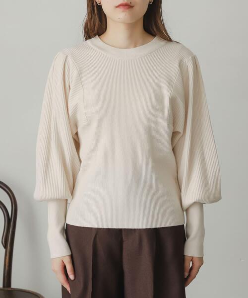 SENSE OF PLACE by URBAN RESEARCH（センスオブプレイスバイアーバンリサーチ）の「ストレッチマトンスリーブセーター（ニット/セーター・レディース・ブラック/オレンジ/ブルー/グリーン/アイボリー/ブラウン・ONE）」の15枚目の写真