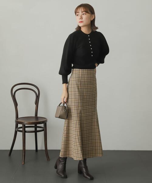 SENSE OF PLACE by URBAN RESEARCH（センスオブプレイスバイアーバンリサーチ）の「ストレッチマトンスリーブセーター（ニット/セーター・レディース・ブラック/オレンジ/ブルー/グリーン/アイボリー/ブラウン・ONE）」の7枚目の写真