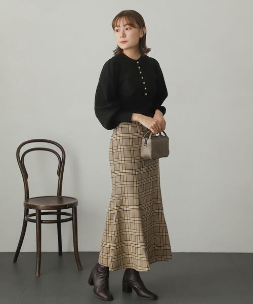 SENSE OF PLACE by URBAN RESEARCH（センスオブプレイスバイアーバンリサーチ）の「ストレッチマトンスリーブセーター（ニット/セーター・レディース・ブラック/オレンジ/ブルー/グリーン/アイボリー/ブラウン・ONE）」の8枚目の写真