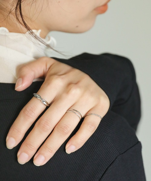 select MOCA（セレクトモカ）の「シンプルリング4点セット（リング・レディース・ゴールド/シルバー・FREE）」の8枚目の写真