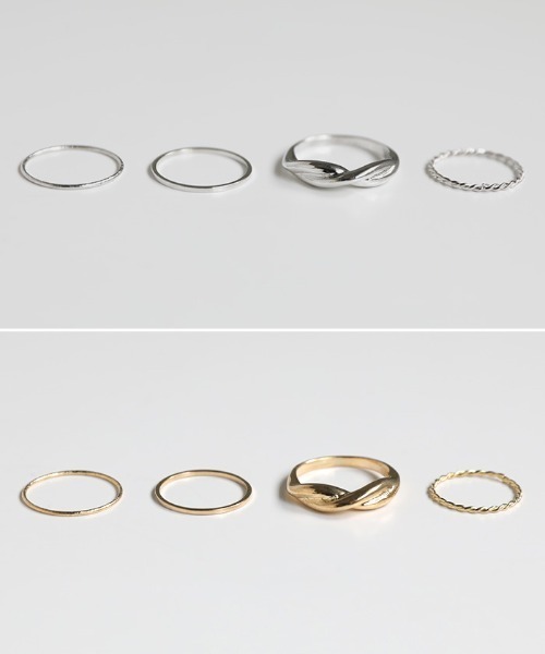 select MOCA（セレクトモカ）の「シンプルリング4点セット（リング・レディース・ゴールド/シルバー・FREE）」の13枚目の写真