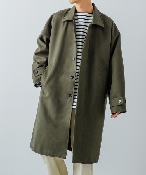 improves（インプローブス）の「【improves】メルトン オーバーコート（ステンカラーコート・メンズ・ブラック/オリーブ/グレイッシュベージュ・MEDIUM/LARGE）」の4枚目の写真
