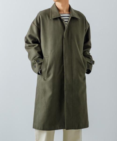 improves（インプローブス）の「【improves】メルトン オーバーコート（ステンカラーコート・メンズ・ブラック/オリーブ/グレイッシュベージュ・MEDIUM/LARGE）」の6枚目の写真