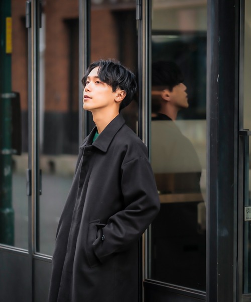 improves（インプローブス）の「【improves】メルトン オーバーコート（ステンカラーコート・メンズ・ブラック/オリーブ/グレイッシュベージュ・MEDIUM/LARGE）」の15枚目の写真