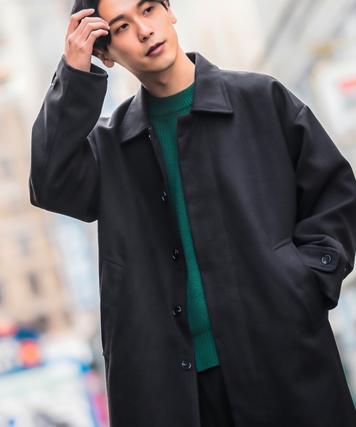 improves（インプローブス）の「【improves】メルトン オーバーコート（ステンカラーコート・メンズ・ブラック/オリーブ/グレイッシュベージュ・MEDIUM/LARGE）」の16枚目の写真