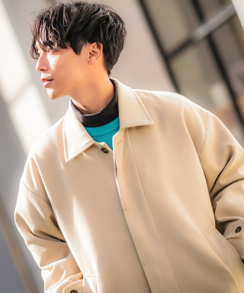 improves（インプローブス）の「【improves】メルトン オーバーコート（ステンカラーコート・メンズ・ブラック/オリーブ/グレイッシュベージュ・MEDIUM/LARGE）」の18枚目の写真