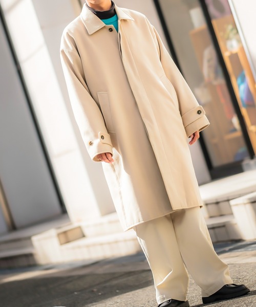 improves（インプローブス）の「【improves】メルトン オーバーコート（ステンカラーコート・メンズ・ブラック/オリーブ/グレイッシュベージュ・MEDIUM/LARGE）」の19枚目の写真