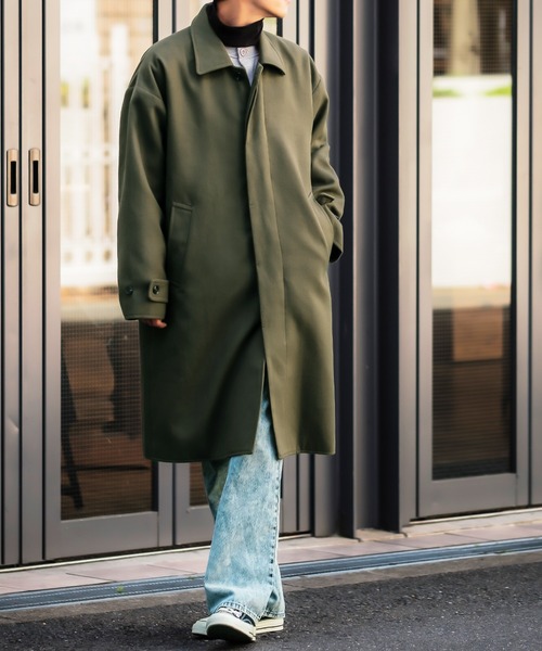 improves（インプローブス）の「【improves】メルトン オーバーコート（ステンカラーコート・メンズ・ブラック/オリーブ/グレイッシュベージュ・MEDIUM/LARGE）」の20枚目の写真