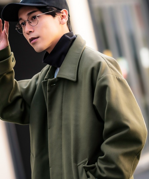 improves（インプローブス）の「【improves】メルトン オーバーコート（ステンカラーコート・メンズ・ブラック/オリーブ/グレイッシュベージュ・MEDIUM/LARGE）」の21枚目の写真