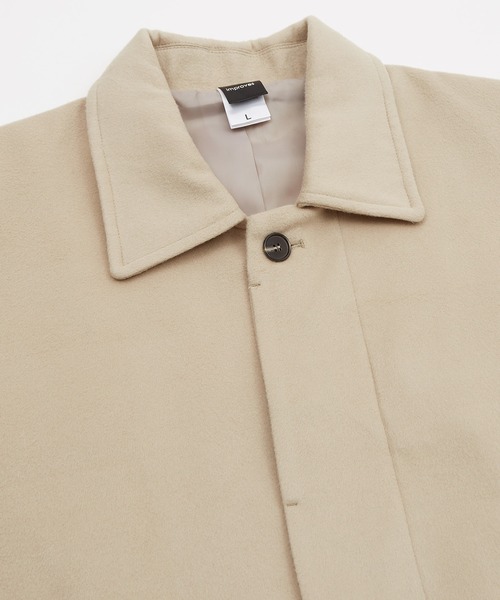 improves（インプローブス）の「【improves】メルトン オーバーコート（ステンカラーコート・メンズ・ブラック/オリーブ/グレイッシュベージュ・MEDIUM/LARGE）」の8枚目の写真