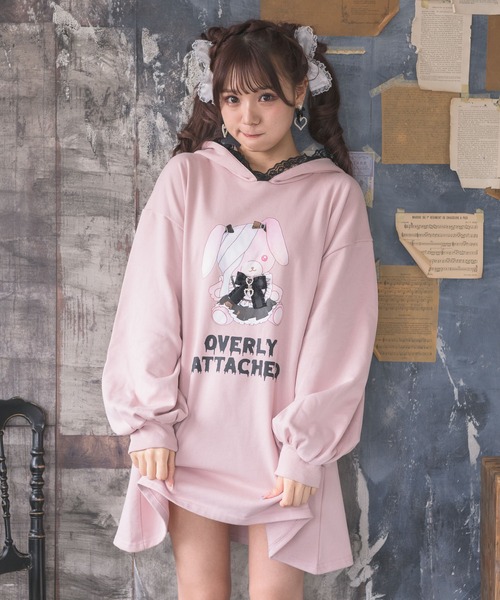 ROJITA（ロジータ）の「ROJITA×フォーティーンコラボ　地雷ラビットBIGトレーナー（スウェット・レディース・ブラック/ピンク/ホワイト・FREE）」の8枚目の写真