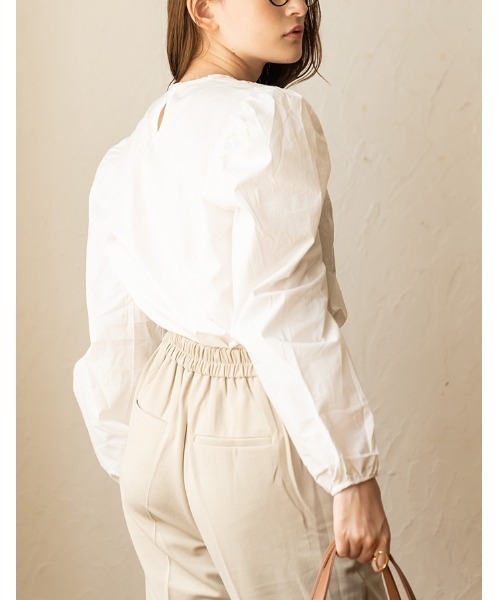 chocomee（チョコミー）の「embroidery blouse/エンブロイダリーブラウス（シャツ/ブラウス・レディース・ホワイト/ブラック・FREE）」の3枚目の写真