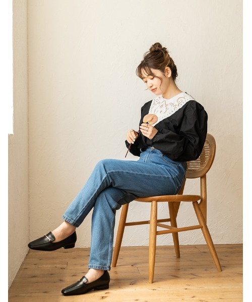 chocomee（チョコミー）の「embroidery blouse/エンブロイダリーブラウス（シャツ/ブラウス・レディース・ホワイト/ブラック・FREE）」の14枚目の写真