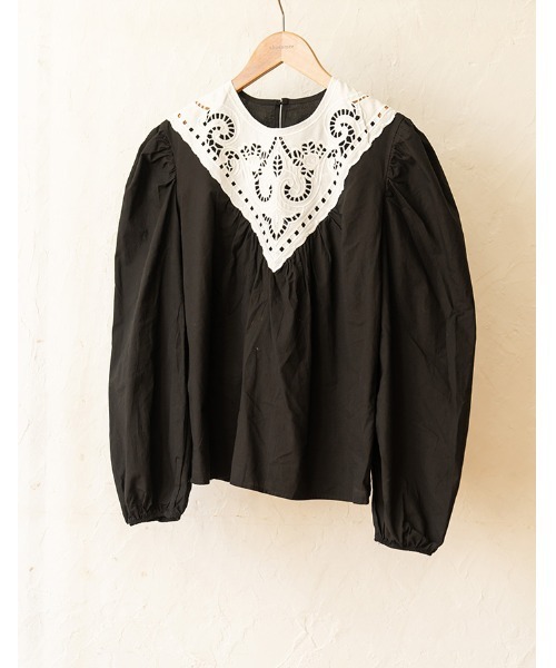 chocomee（チョコミー）の「embroidery blouse/エンブロイダリーブラウス（シャツ/ブラウス・レディース・ホワイト/ブラック・FREE）」の8枚目の写真