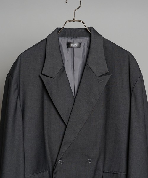 KUUUPY（クーピー）の「Oversized Double Tailored Jacket - オーバサイズダブルテーラードジャケット（テーラードジャケット・メンズ・チャコールグレー/グレー/ダークブラウン・SMALL/LARGE/MEDIUM）」の12枚目の写真