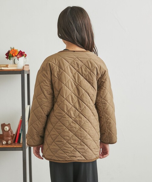 coen（コーエン）の「[撥水］ボア×キルティングリバーシブルコート（ブルゾン・キッズ・ブラック/ブラウン・150/140/110/120/100/130）」の6枚目の写真