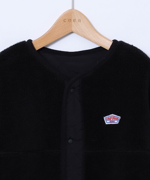 coen（コーエン）の「[撥水］ボア×キルティングリバーシブルコート（ブルゾン・キッズ・ブラック/ブラウン・150/140/110/120/100/130）」の8枚目の写真