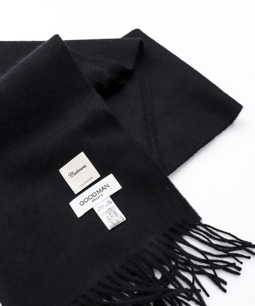 NOLLEY'S goodman（ノーリーズグッドマン）の「カシミヤマフラー オルドス産カシミヤ100%使用 40cm幅（マフラー・メンズ・ブラック/ブラウン/ネイビー/グレイッシュベージュ・FREE）」の2枚目の写真