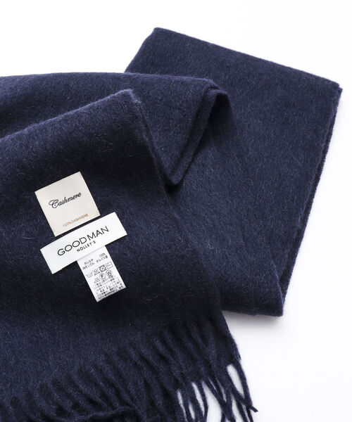 NOLLEY'S goodman（ノーリーズグッドマン）の「カシミヤマフラー オルドス産カシミヤ100%使用 40cm幅（マフラー・メンズ・ブラック/ブラウン/ネイビー/グレイッシュベージュ・FREE）」の5枚目の写真