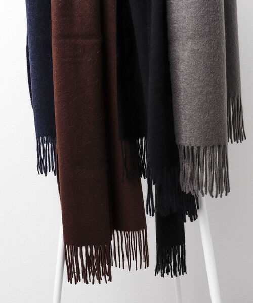 NOLLEY'S goodman（ノーリーズグッドマン）の「カシミヤマフラー オルドス産カシミヤ100%使用 40cm幅（マフラー・メンズ・ブラック/ブラウン/ネイビー/グレイッシュベージュ・FREE）」の18枚目の写真