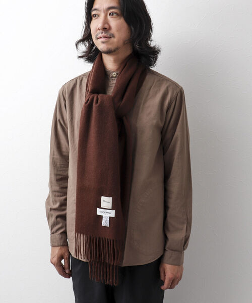 NOLLEY'S goodman（ノーリーズグッドマン）の「カシミヤマフラー オルドス産カシミヤ100%使用 40cm幅（マフラー・メンズ・ブラック/ブラウン/ネイビー/グレイッシュベージュ・FREE）」の8枚目の写真