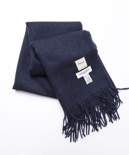 NOLLEY'S goodman（ノーリーズグッドマン）の「カシミヤマフラー オルドス産カシミヤ100%使用 40cm幅（マフラー・メンズ・ブラック/ブラウン/ネイビー/グレイッシュベージュ・FREE）」の4枚目の写真