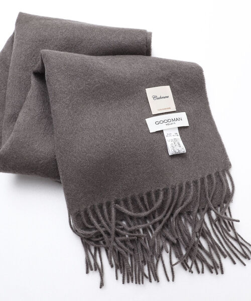 NOLLEY'S goodman（ノーリーズグッドマン）の「カシミヤマフラー オルドス産カシミヤ100%使用 40cm幅（マフラー・メンズ・ブラック/ブラウン/ネイビー/グレイッシュベージュ・FREE）」の3枚目の写真