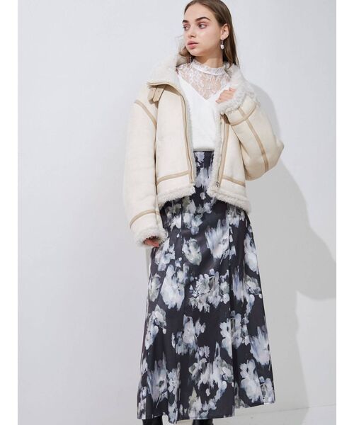 MERCURYDUO（マーキュリーデュオ）の「レースドッキングカシュクールコンパクトニット（ニット/セーター・レディース・ブラック/チャコールグレー/オフホワイト/ブルー/ピンク・FREE）」の11枚目の写真