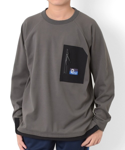 PEN FIELD（ペンフィールド）の「【Penfield】マイクロフリース・ラグランプルオーバー（スウェット・キッズ・チャコールグレー/イエロー/カーキ/グレー・150cm/170cm/160cm/140cm）」の3枚目の写真