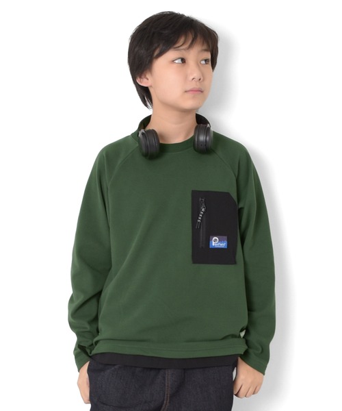 PEN FIELD（ペンフィールド）の「【Penfield】マイクロフリース・ラグランプルオーバー（スウェット・キッズ・チャコールグレー/イエロー/カーキ/グレー・150cm/170cm/160cm/140cm）」の9枚目の写真