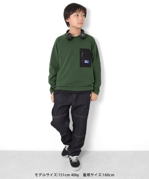 PEN FIELD（ペンフィールド）の「【Penfield】マイクロフリース・ラグランプルオーバー（スウェット・キッズ・チャコールグレー/イエロー/カーキ/グレー・150cm/170cm/160cm/140cm）」の17枚目の写真