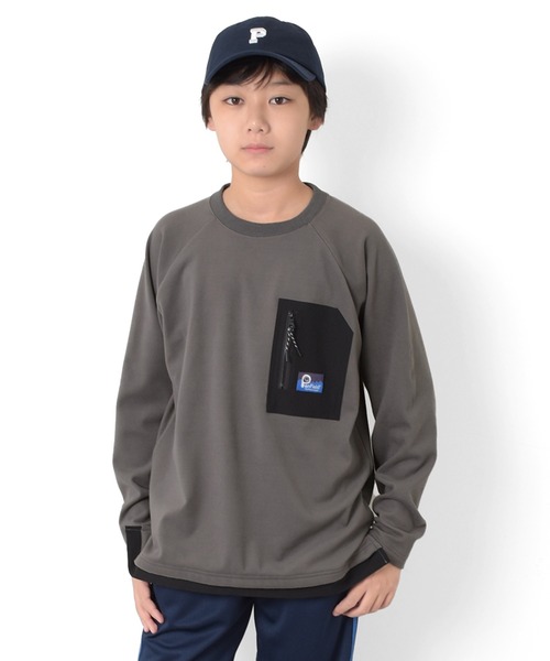 PEN FIELD（ペンフィールド）の「【Penfield】マイクロフリース・ラグランプルオーバー（スウェット・キッズ・チャコールグレー/イエロー/カーキ/グレー・150cm/170cm/160cm/140cm）」の12枚目の写真
