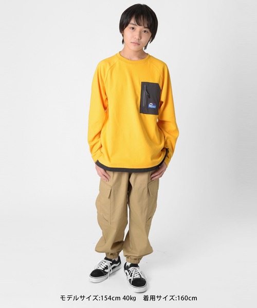 PEN FIELD（ペンフィールド）の「【Penfield】マイクロフリース・ラグランプルオーバー（スウェット・キッズ・チャコールグレー/イエロー/カーキ/グレー・150cm/170cm/160cm/140cm）」の5枚目の写真