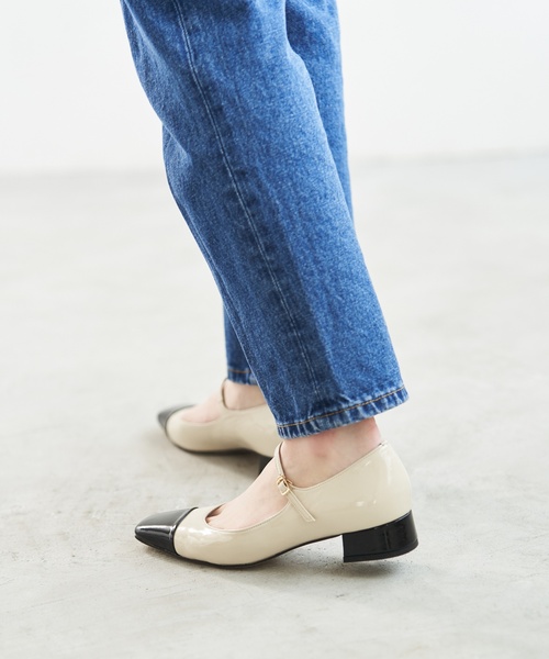 LE TALON（ルタロン）の「《追加2》3cmスクエアコンビメリージェーン（パンプス・レディース・オートミール/モスグリーン・22.5cm/23cm/23.5cm/24cm/25.5cm/21.5/21/24.5cm/25cm/22cm）」の10枚目の写真