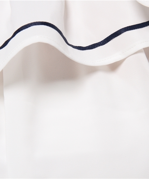one after another NICE CLAUP(ワンアフターアナザーナイスクラップ)の「【ナイスクラップ】フリルライン入りセーラーブラウス(シャツ/ブラウス・レディース・オフホワイト/ネイビー・FREE)」の9枚目の写真