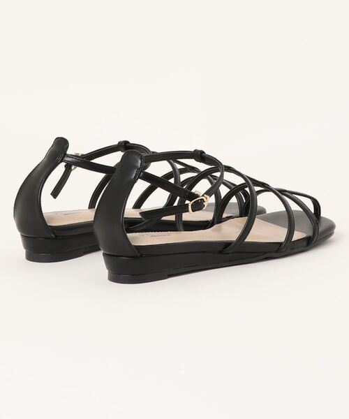 Q(キュー)の「細ストラップサンダル(サンダル・レディース・シルバー/ブラック・23.5/24.5)」の3枚目の写真