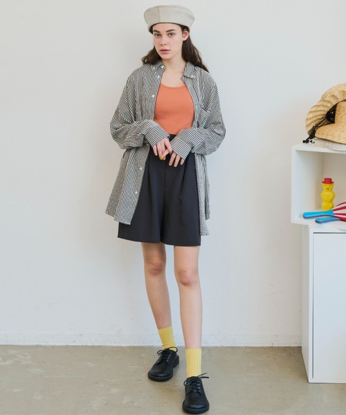 MERLOT（メルロー）の「ceriseアソートビッグシャツ（シャツ/ブラウス・レディース・イエロー/ブラック/ブルー・FREE）」の21枚目の写真