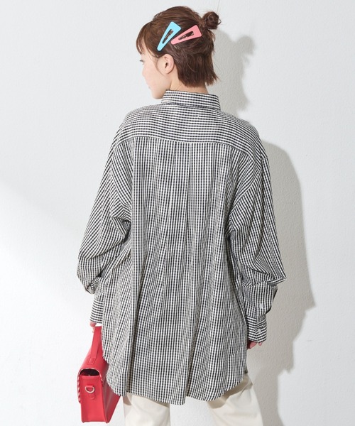 MERLOT（メルロー）の「ceriseアソートビッグシャツ（シャツ/ブラウス・レディース・イエロー/ブラック/ブルー・FREE）」の6枚目の写真