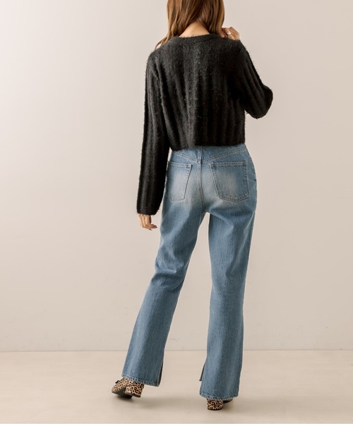 OLIVE des OLIVE（オリーブデオリーブ）の「パール釦フワかわニット（カーディガン/ボレロ・レディース・ブラック/ベージュ/ラベンダー/オフホワイト・FREE）」の12枚目の写真